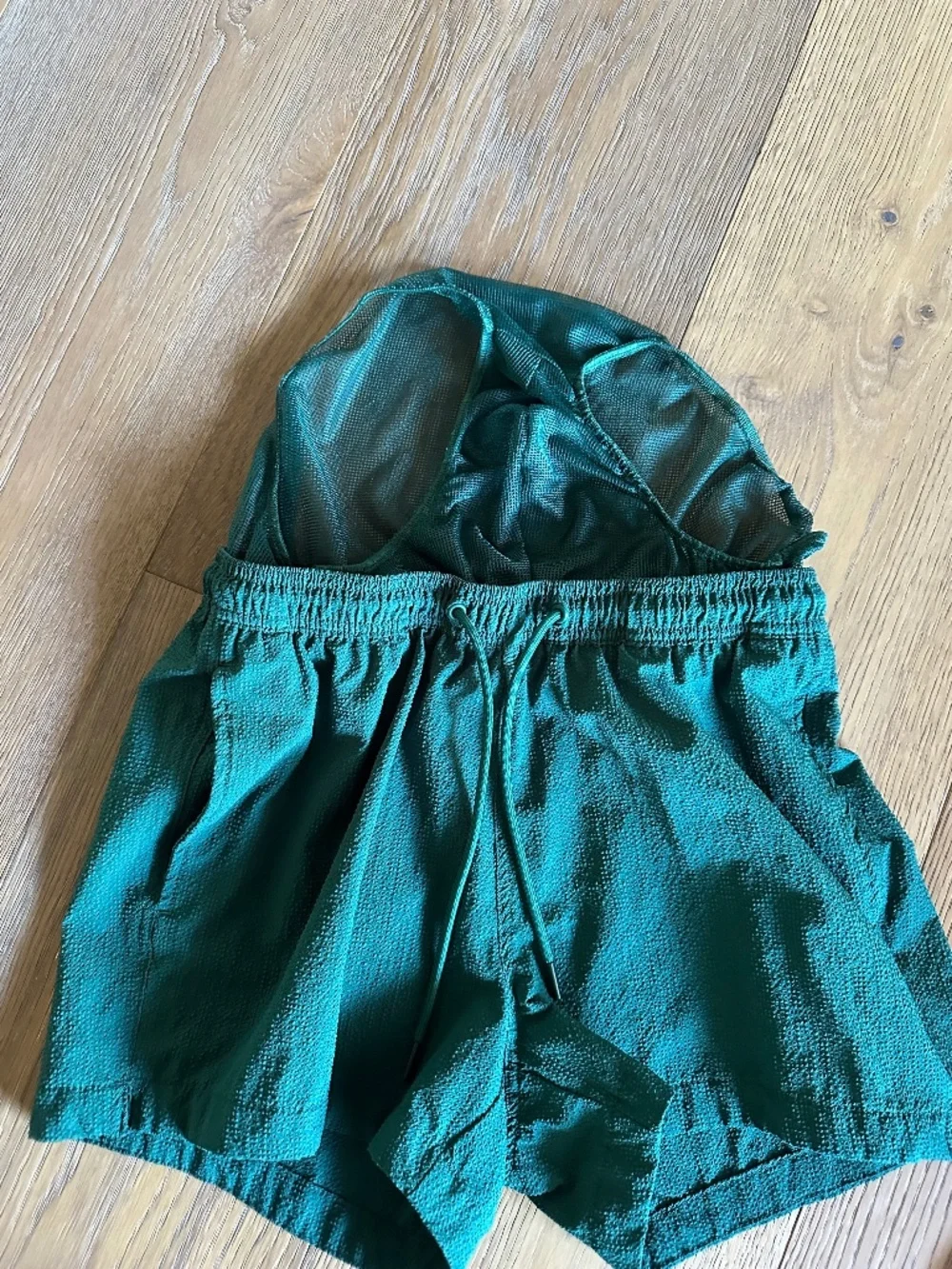 H&M Seersucker Swim Shorts Forest Green Size L